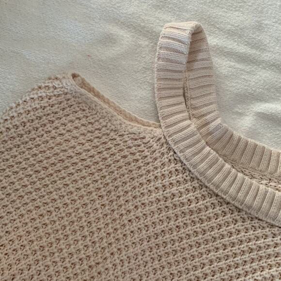 Free people womens xs oversized cold shoulder waffle knit top shirt long sleeve - Picture 5 of 9